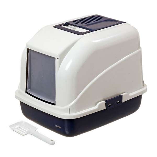 Karlie K-Cat 4 Katzentoilette mit Dach - Dunkelblau