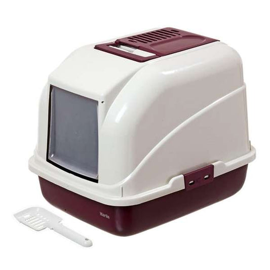 Karlie K-Cat 4 Katzentoilette mit Dach - Brombeere