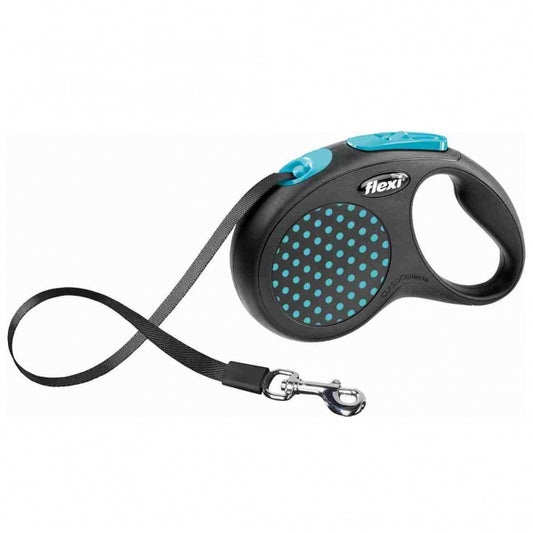 FLEXI Design Gurt-Roll-Leine - 5 m, 15 kg - blau