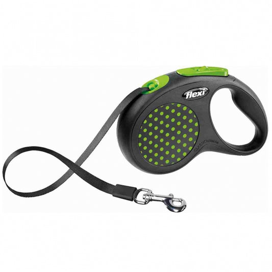 FLEXI Design Gurt-Roll-Leine - 5 m, 15 kg - grün
