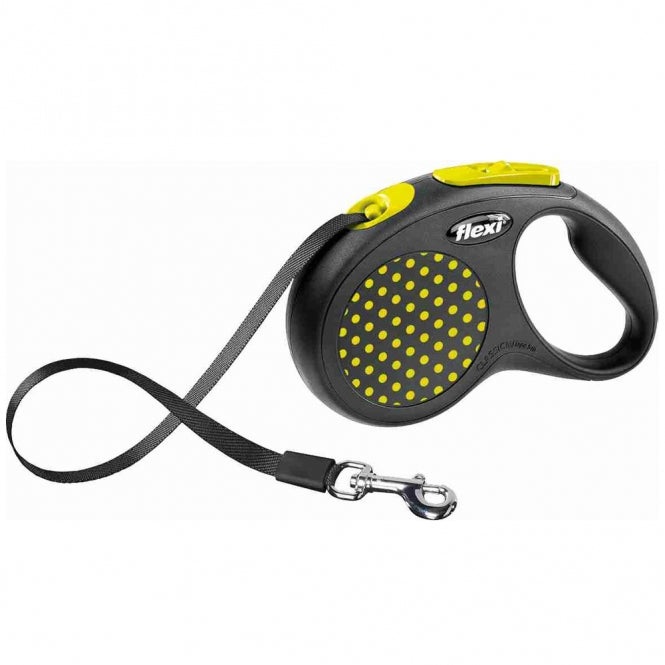 FLEXI Design Gurt-Roll-Leine - 5 m, 15 kg - gelb