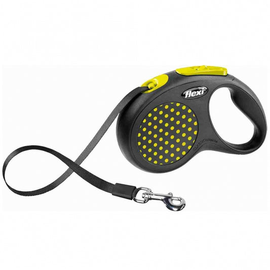 FLEXI Design Gurt-Roll-Leine - 5 m, 15 kg - gelb