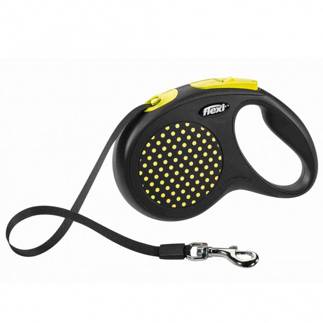 FLEXI Design Gurt-Roll-Leine - 5 m, 25 kg - gelb