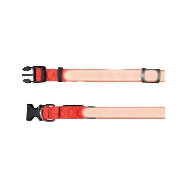 Trixie Flash Halsband - Signalorange - S-M: 30-40 cm