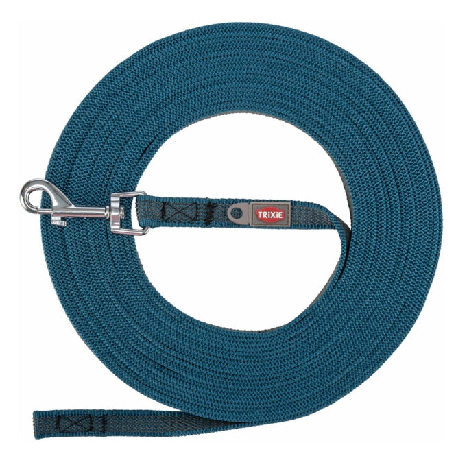 Trixie Schleppleine, gummiert - petrol - 15 m/15 mm