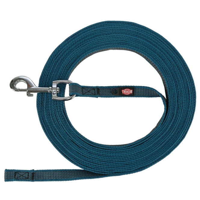Trixie Schleppleine, gummiert - petrol - 10 m/17 mm