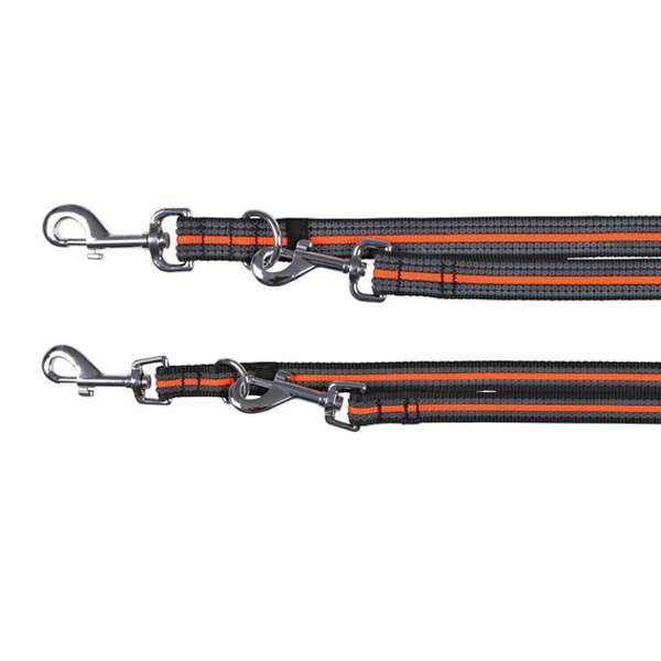 Trixie Fusion Verlängerungsleine - schwarz/orange, L-XL, 2 m/25 mm