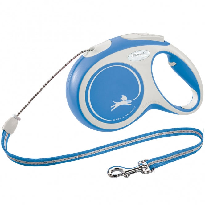 FLEXI Rollleine New COMFORT Seil - 8m, bis 20kg - blau