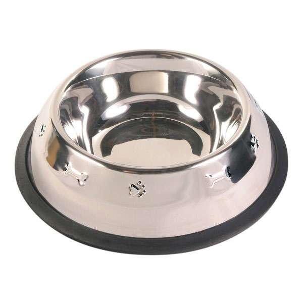 Trixie Edelstahlnapf mit Prägung - 0,9 l