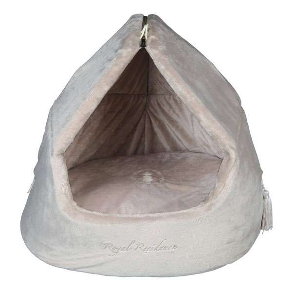 Trixie Hundekönig Kuschelhöhle und Bett - Beige, 50x45x48 cm