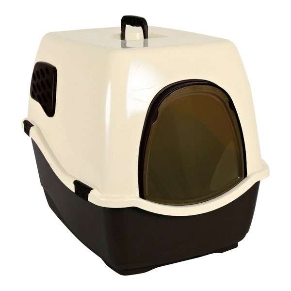 Trixie Katzentoilette Bill 1 F mit Haube und Filter - schwarz/creme