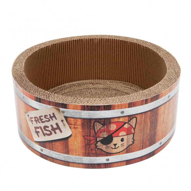 CATIT Play Pirates Kratzer in Fass-Form - 42 cm