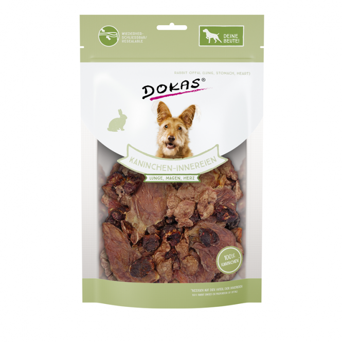 Dokas Dog Snack Kaninchen-Innereien 100g