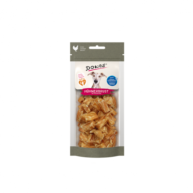 Dokas Dog Snack Hühnerbrust in Stücken 50g
