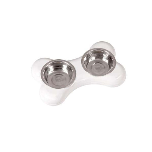 Karlie Flamingo The Bone Bowl Doppelnapf - 2 x 250 ml - Weiß