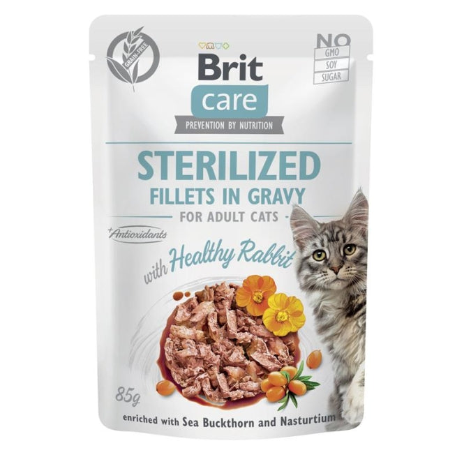 Brit Care Cat PB Fillets in Gravy - Kaninchen Sterilized 85g