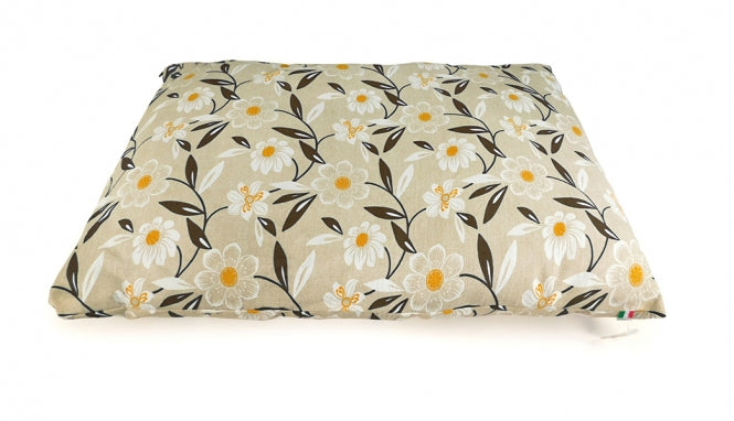 CARBONE Hundekissen Sacco, 70 x 100 cm - Blumen-braun