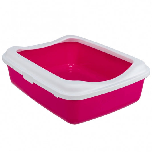Trixie Katzentoilette Classic mit Rand - pink/weiß