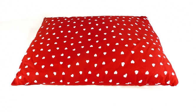 CARBONE Hundekissen Sacco, 70 x 100 cm - Herzen-bordeaux