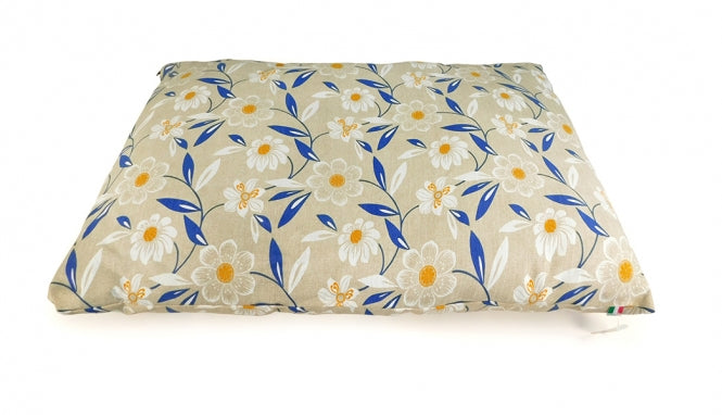 CARBONE Hundekissen Sacco, 70 x 100 cm - Blumen-blau