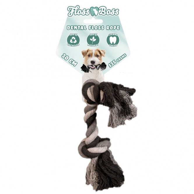 Floss Boss Dental Rope Baumwollseil mit 2 Knoten - 30 cm