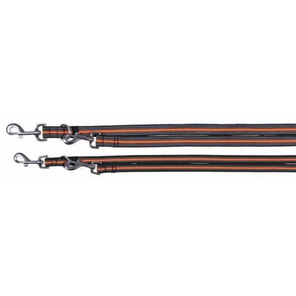 Trixie Fusion Verlängerungsleine - schwarz/orange, S-L, 2 m/17 mm