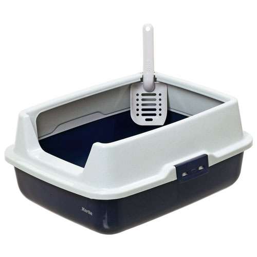 Karlie K-Cat 2 Katzentoilette mit extra hohem Rand - Dunkelblau