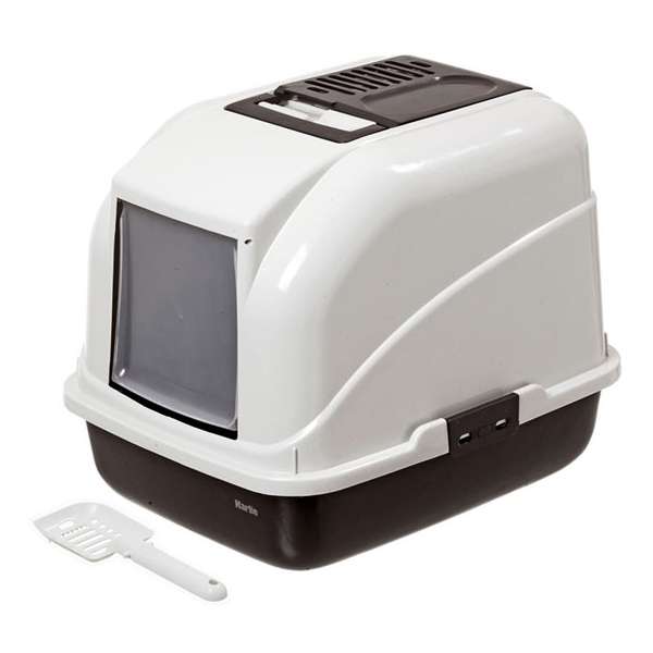 Karlie K-Cat 4 Katzentoilette mit Dach - Anthrazit