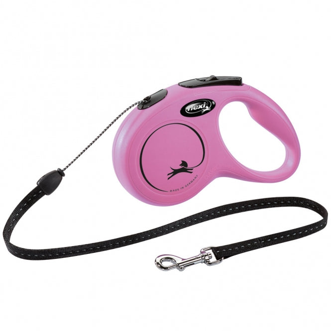 FLEXI Rollleine New CLASSIC Seil - 5m, bis 12kg - Pink
