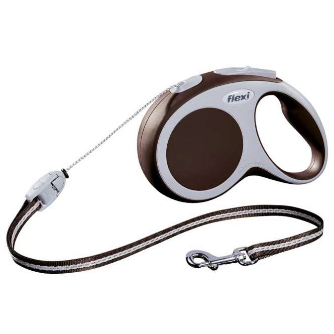 Flexi VARIO Seil-Roll-Leine - Größe S, 8m/bis 12kg - Braun