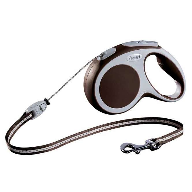 Flexi VARIO Seil-Roll-Leine - Größe M, 5m/bis 20kg - Braun