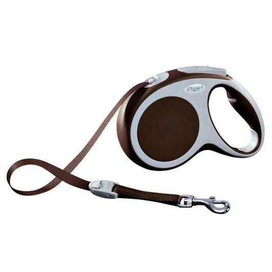 Flexi VARIO Gurt-Roll-Leine - Größe M, 5m/bis 25kg - Braun