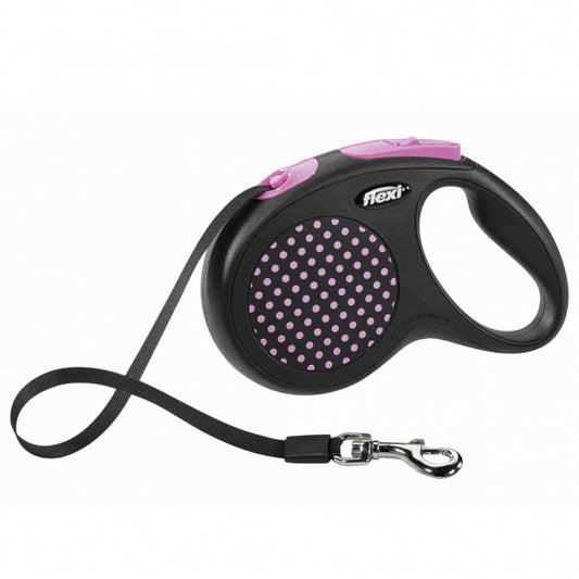 FLEXI Design Gurt-Roll-Leine - 5 m, 25 kg - pink