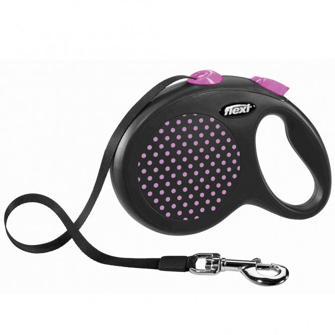 FLEXI Design Gurt-Roll-Leine - 5 m, 50 kg - pink