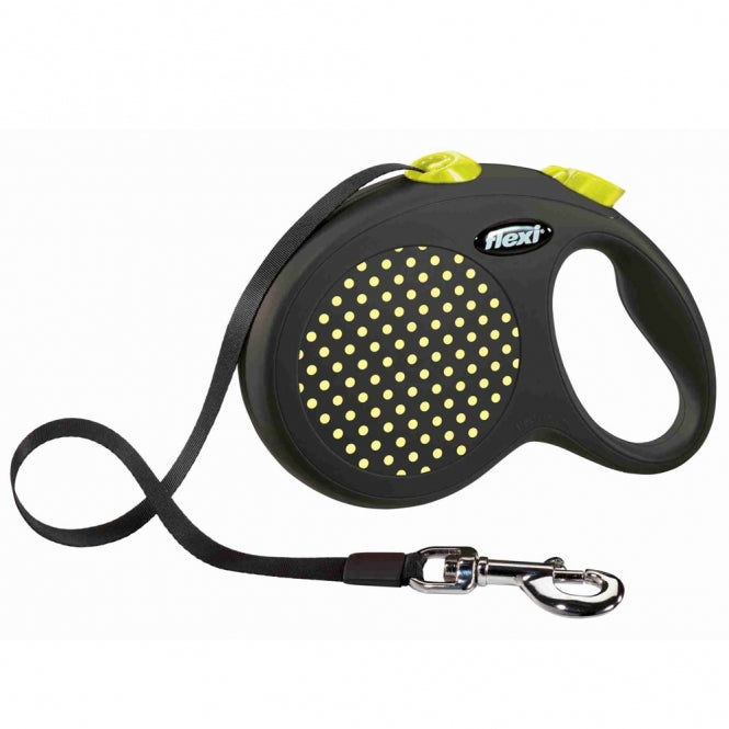 FLEXI Design Gurt-Roll-Leine - 5 m, 50 kg - gelb