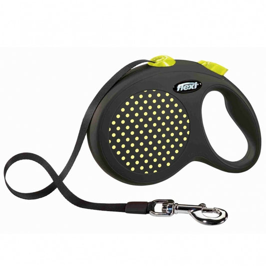 FLEXI Design Gurt-Roll-Leine - 5 m, 50 kg - gelb