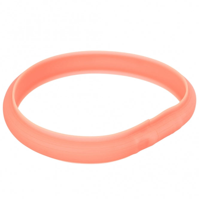 Trixie Flash Leuchtband USB - extra breit - koralle / 50 cm