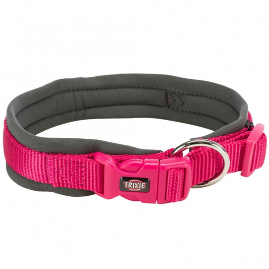 Trixie Premium Halsband, extra breite Neopren Polsterung - fuchsia/grafit - 42-48 cm/20 mm
