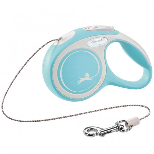 FLEXI Rollleine New COMFORT Seil - 3m, bis 8kg - hellblau