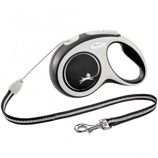 FLEXI Rollleine New COMFORT Seil - 8m, bis 12kg - schwarz