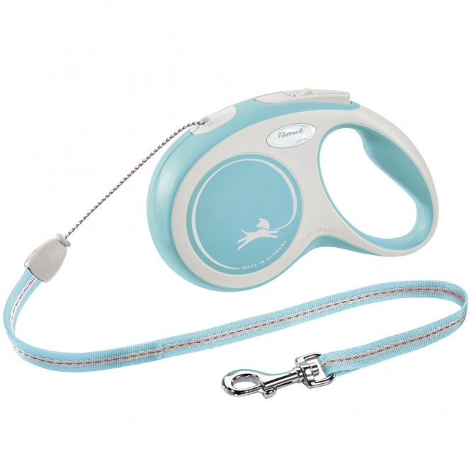 FLEXI Rollleine New COMFORT Seil - 8m, bis 12kg - hellblau