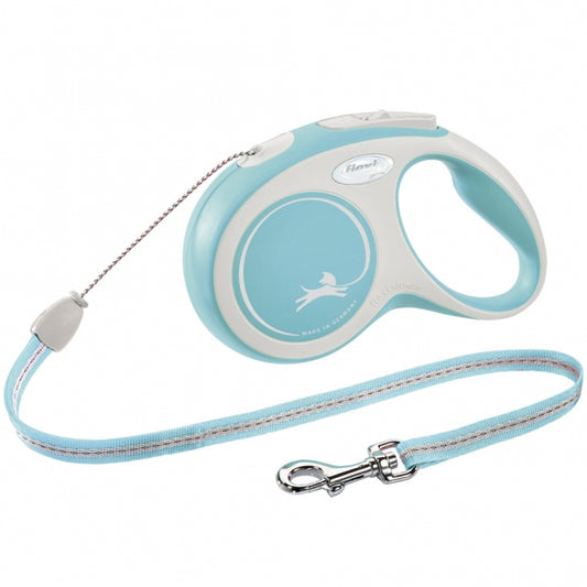 FLEXI Rollleine New COMFORT Seil - 8m, bis 12kg - hellblau