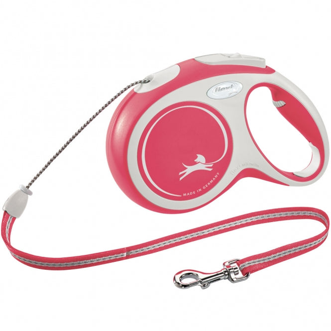 FLEXI Rollleine New COMFORT Seil - 8m, bis 20kg - rot