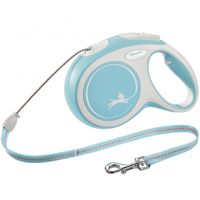 FLEXI Rollleine New COMFORT Seil - 8m, bis 20kg - hellblau