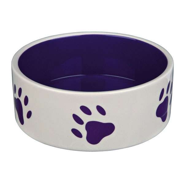 Trixie Keramiknapf Pfote - Lila - 0,8 L