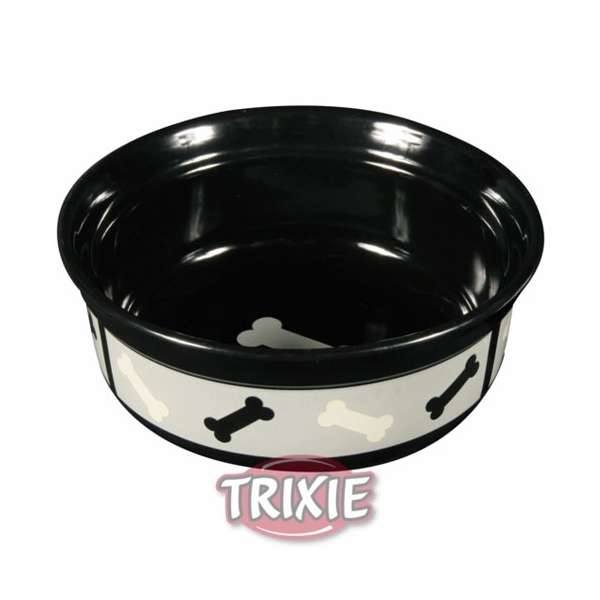 Trixie Keramiknapf Knochen Schwarz - 2,4 L