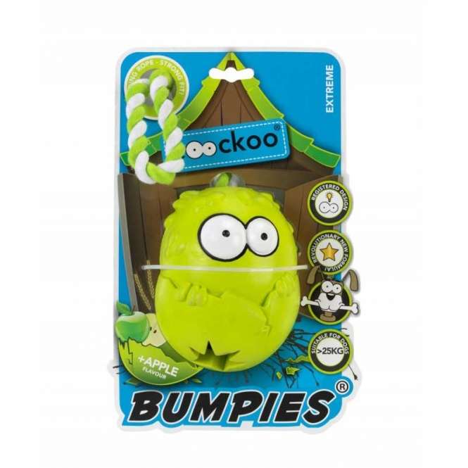 Coockoo Bumpies Extreme mit Seil und Aroma - für Hunde bis 27kg - Apple