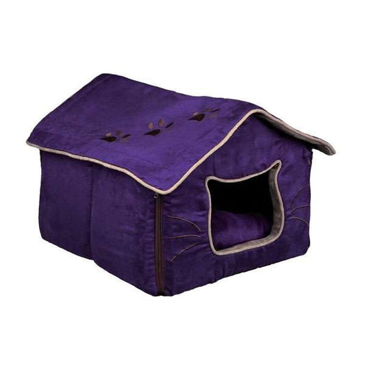 Trixie Kuschelhöhle Hilla - 35 x 30 x 40cm - Lila/Sand