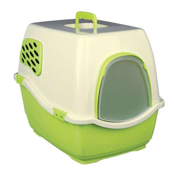 Trixie Katzentoilette Bill 2 F mit Haube und Filter - apfelgrün/creme