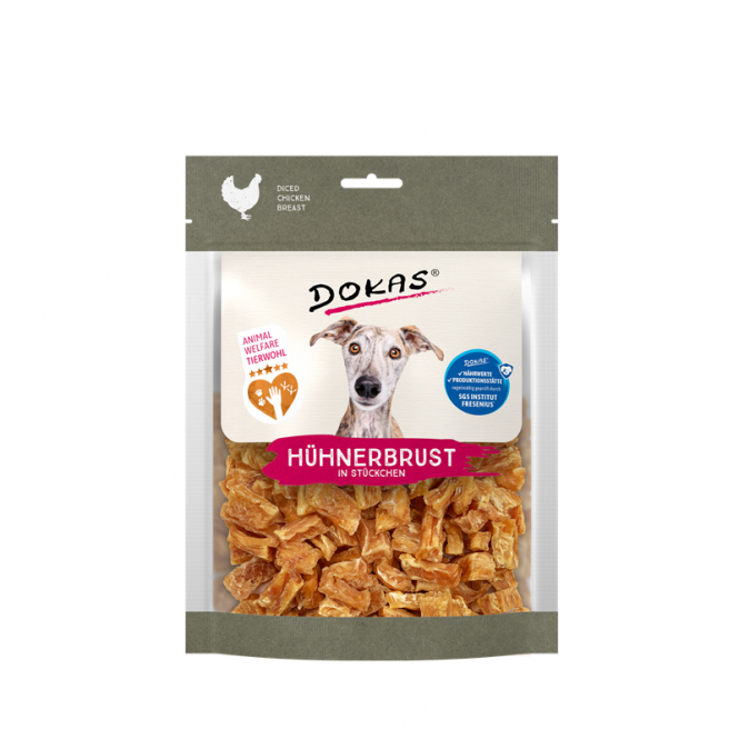 Dokas Dog Snack Hühnerbrust in Stücken 170g